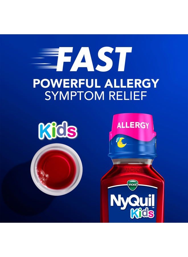 Vicks نيكويل للأطفال سائل للحساسية، تخفيف أعراض الحساسية الليلية للأطفال، دكسيلامين سكسينات مضاد الهيستامين، نكهة التوت، للأعمار 6 سنوات فما فوق، 8 أونصة سائلة - Image 3