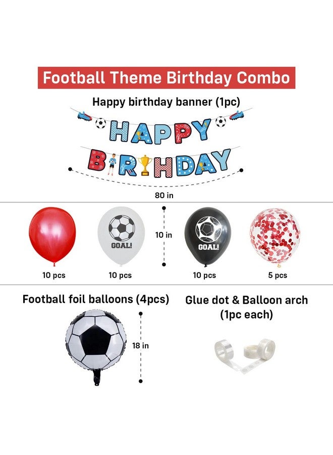 Party Propz Football Theme Birthday Decoration - 41 Pcs Happy Birthday Decoration Items for Kids | Soccer Theme Birthday Decoration Items | Football Balloons for Decoration | Birthday Decorations Boys - Image 2