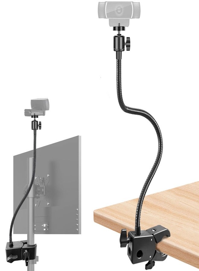 Khazylorr Webcam Stand, Webcam Mount Gooseneck Arm with Phone Holder Web Camera Stand Desk Mount Clip Clamp for Logitech Webcams C922 C930e C920S C920 C615 C960 C920x BRIO 4K NexiGo N60 and More - Image 1