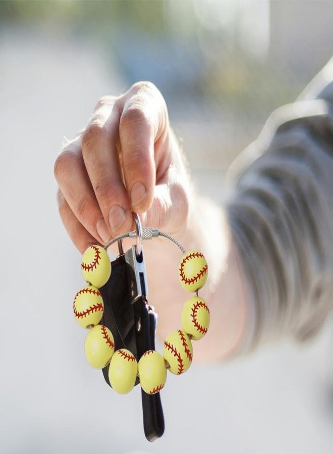 Sdopbinbin Softball Accessories for Bogg Bag Charms for Softball Team Players Bogg Softball Charms for Bitty Big Bogg Bag Accessories Charm Softball for Girls Women Sports Wooden Bead Charms - Image 3