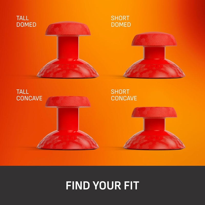 SCUF VALOR PRO Thumbstick Kit – 1 Short Concave, 1 Short Domed, 1 Long Concave, 1 Long Domed, Easy to Swap, Durable – Red - Image 2