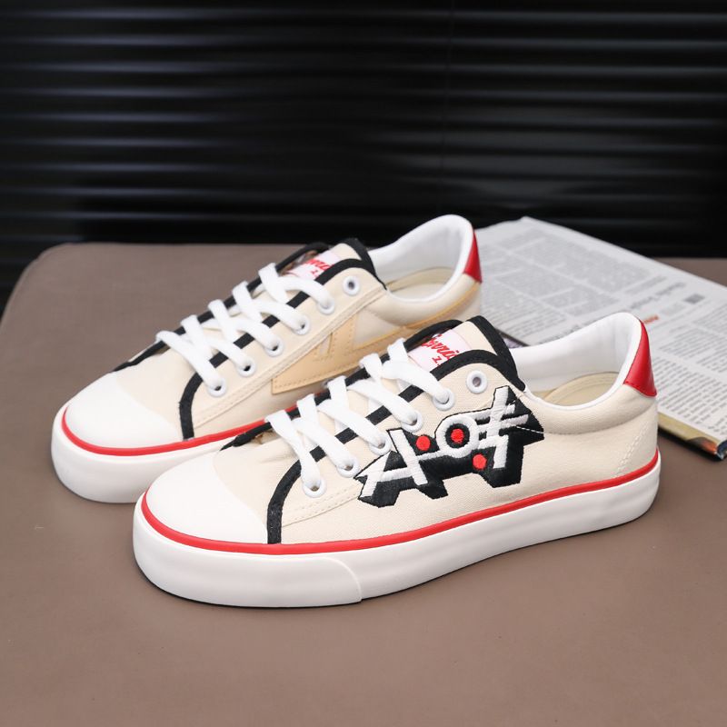 Warrior Women’s canvas shoes, breathable and versatile beige, with soft soles and lace-up design—perfect for students this autumn. - Image 2