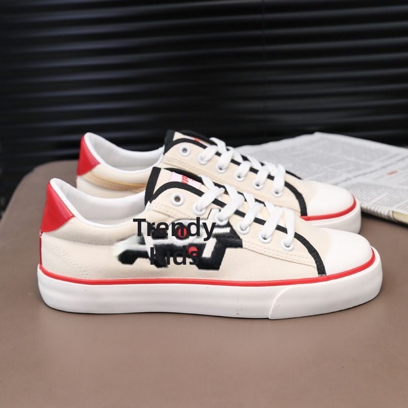 Warrior Women’s canvas shoes, breathable and versatile beige, with soft soles and lace-up design—perfect for students this autumn. - Image 4