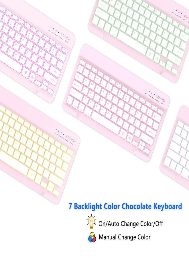 MMK for iPad Pro 12.9 Case with Keyboard (5/6th Gen) & iPad Air 13 inch Keyboard (M3 2025 / M2 2024), Backlit Bluetooth Wireless with Pencil Holder-Pink - Image 3