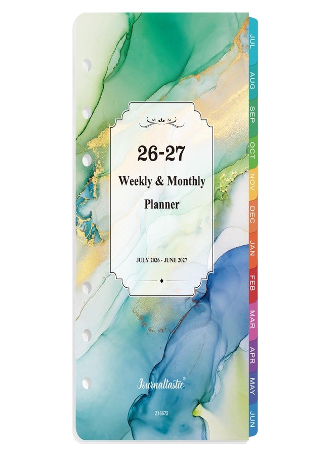 Journaltastic 2026-2027 Planner Refills - Planner Refills, July 2026 - June 2027, A6 Planner Inserts, Weekly and Monthly Planner 2026-2027, 3.75" x 6.75", A6 Planners Refill, 6-Hole Punched - Image 1