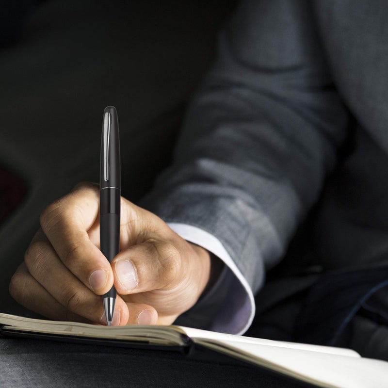 PILOT Metropolitan Collection Ball Point Pen, Black Barrel, Classic Design, Medium Point, Black Ink (91307) - Image 2