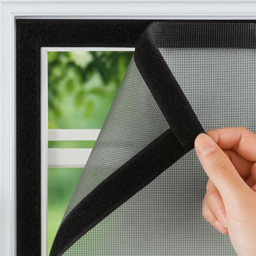 Royalkart® Fibreglass Mosquito Mesh Net for Windows – Self Adhesive Hook & Loop Tape – DIY Insect Screen – Washable & Reusable (Size - 150x300cms | 59x118 Inches | 4x10 Feet, Grey) - Image 1