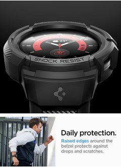 Spigen Rugged Armor Pro Case Cover For Samsung Galaxy Watch5 PRO With Band 45mm (2022) - Black  - Image 4