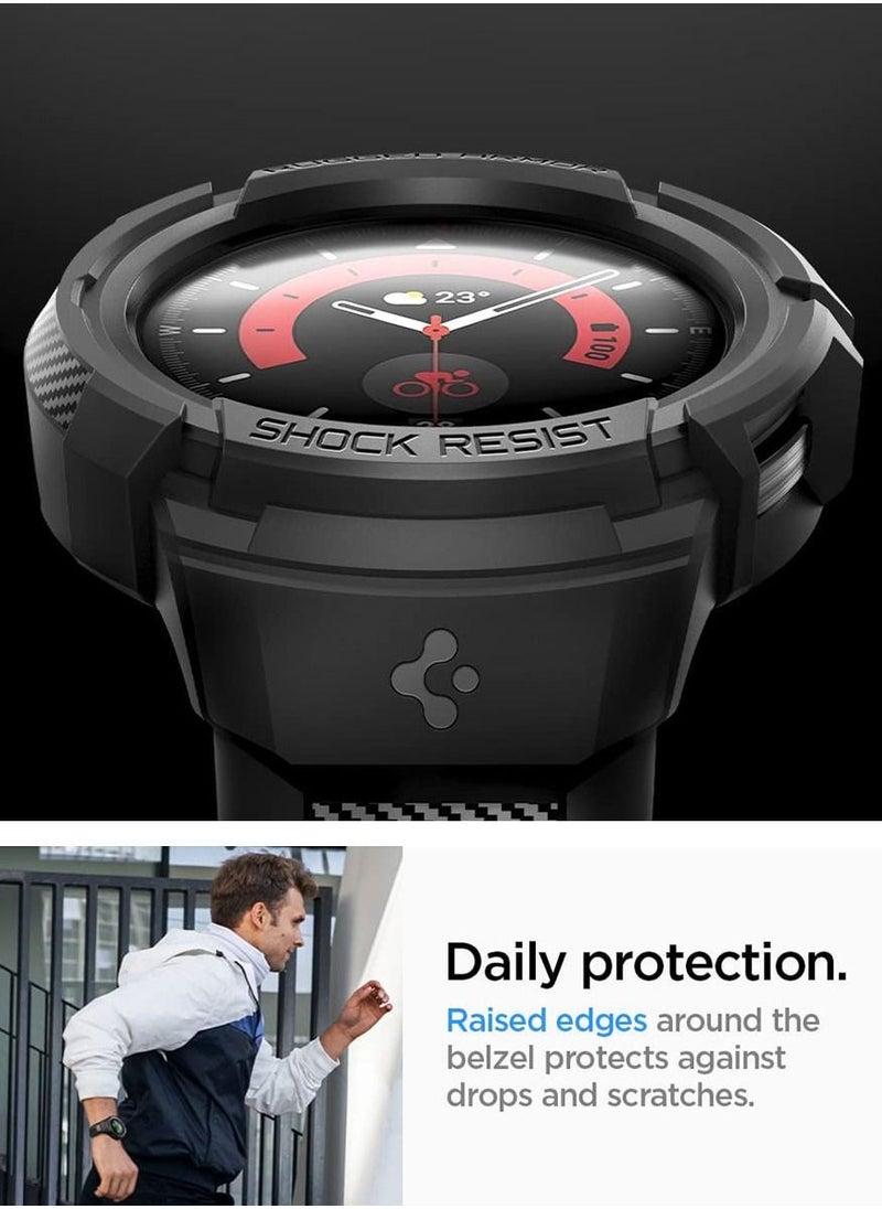 Spigen Rugged Armor Pro Case Cover For Samsung Galaxy Watch5 PRO With Band 45mm (2022) - Black  - Image 4