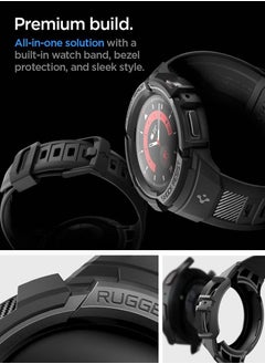 Spigen Rugged Armor Pro Case Cover For Samsung Galaxy Watch5 PRO With Band 45mm (2022) - Black  - Image 2