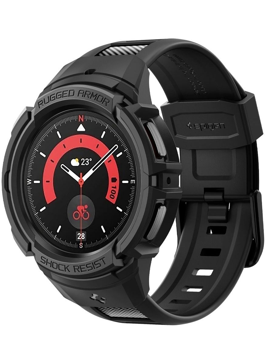 Spigen Rugged Armor Pro Case Cover For Samsung Galaxy Watch5 PRO With Band 45mm (2022) - Black