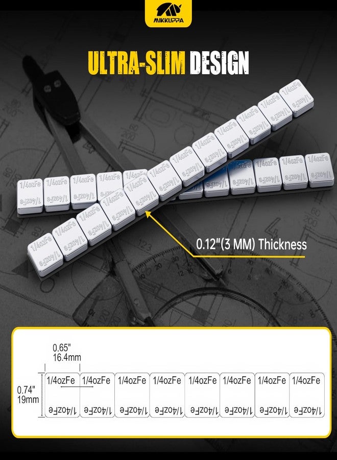 MIKKUPPA Wheel Weights - 1/4oz, 0.25oz (48pcs, 12oz/Box) Low Profile, Easy to Peel, Adhesive Stick on Tire Weights for Cars, Trucks, SUVs, Motorcycles, RC Cars, OEM Quality - Image 3