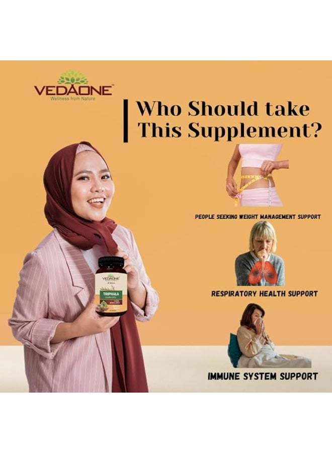 VEDAONE Triphala Tablets, Natural Digestive Support with Harde Behda Amla, 60 Tablets - Image 2