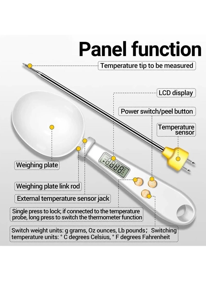 AROAQ Household Scale Gram Measuring Spoon Multi-Function Digital Display Two-In-One Electronic Scale Accurate Weighing Kitchen Thermometer - Image 4