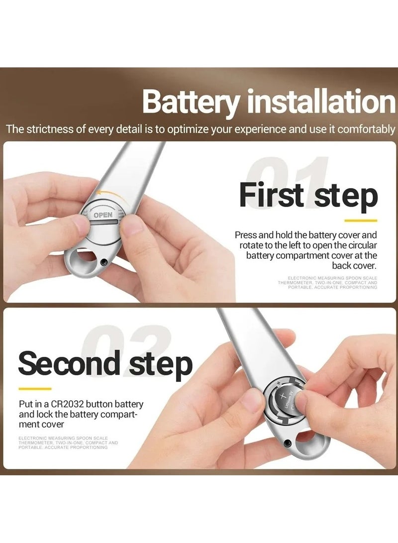 AROAQ Household Scale Gram Measuring Spoon Multi-Function Digital Display Two-In-One Electronic Scale Accurate Weighing Kitchen Thermometer - Image 5