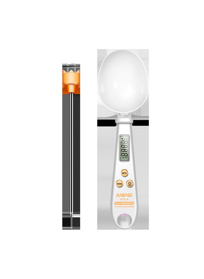 AROAQ Household Scale Gram Measuring Spoon Multi-Function Digital Display Two-In-One Electronic Scale Accurate Weighing Kitchen Thermometer - Image 1