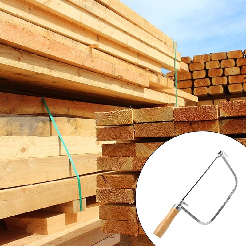 Adjustable Curve Saw Bow with Sharp Blades Ergonomic Non Slip Handle for Woodworking DIY Hacksaw Kit - Image 4