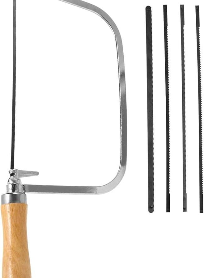 Adjustable Curve Saw Bow with Sharp Blades Ergonomic Non Slip Handle for Woodworking DIY Hacksaw Kit - Image 1