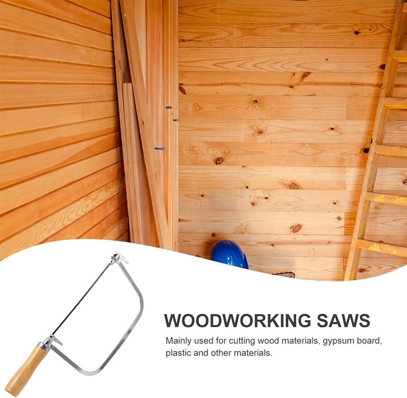 Adjustable Curve Saw Bow with Sharp Blades Ergonomic Non Slip Handle for Woodworking DIY Hacksaw Kit - Image 5