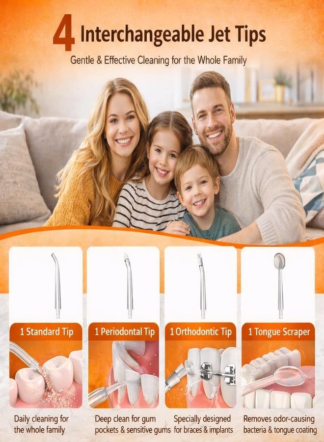 SellSho Water Flosser Cordless for Teeth, Portable Oral Irrigator, Cordless Water Dental Flosser Teeth Cleaner, IPX5 Waterproof Teeth Cleaner with 300ml Detachable Water Tank (003) - Image 5