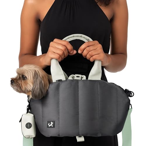 Sytopia Small Dog Carrier Purse, Portable Pet Carrier Tote Carrier with Pockets, Adjustable Safety Leash, Waterproof Dog Travel Bag, Travel Pets Purse up to 4 Lbs, Dark Grey - Image 1