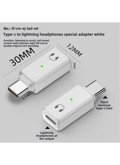 Generic Type-c To Lighting Headset Adapter Support Mobile Phone Listening To Music Call Built-in Lossless Decoding Chip-Interface Form:C To Lightning Headphone Adapter Gray  - Image 5