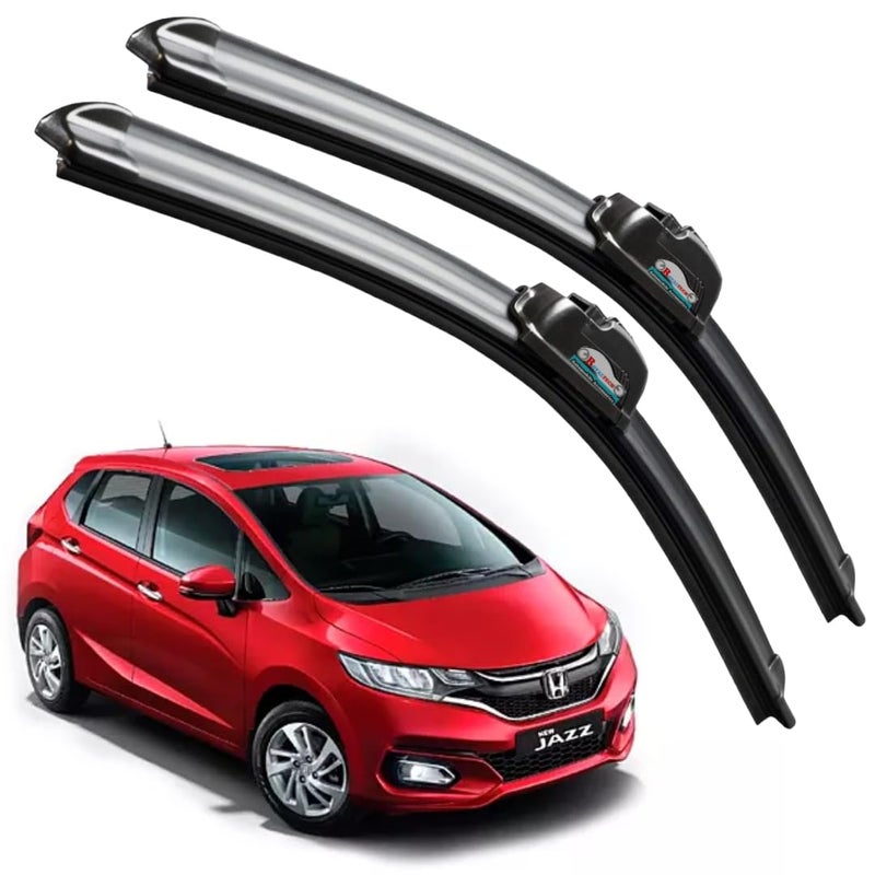 ROYALTECH Frameless Rubber Car Wiper Blades Set of 2 Compatible with (Jazz New (2018-Till Date) (D-24,P-14)) - Image 1