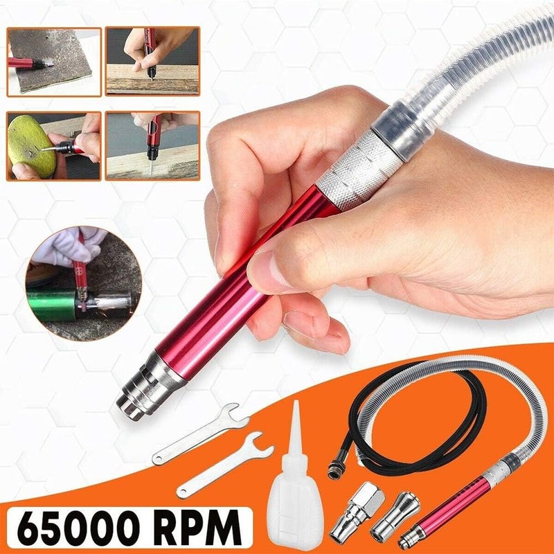 Calidaka Micro Air Pencil Type Die Grinder, Air-Powered Micro Die Grinder,65000 RPM Pneumatic Pencil Grinder Tool,High Speed Micro Pneumatic Air Pencil Die Grinder Kit,3mm n 2.38mm Capacity - Image 3