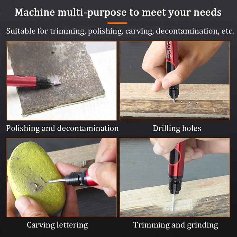 Calidaka Micro Air Pencil Type Die Grinder, Air-Powered Micro Die Grinder,65000 RPM Pneumatic Pencil Grinder Tool,High Speed Micro Pneumatic Air Pencil Die Grinder Kit,3mm n 2.38mm Capacity - Image 5