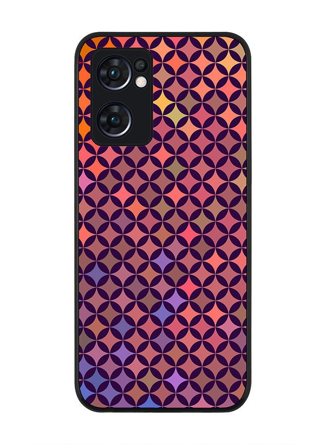 Stylizedd Rugged Black edge case for Oppo Reno7 5G  Slim fit Soft Case Flexible Rubber Edges Anti Drop TPU Gel Thin Cover - Wall Of Diamonds - Image 1