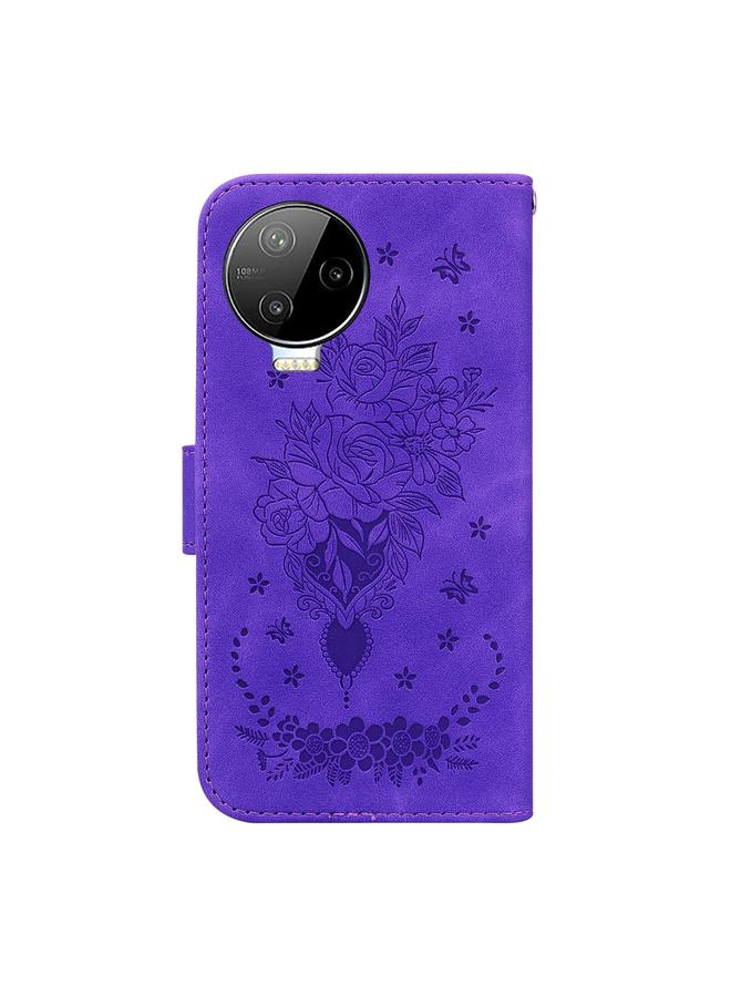 Zaboon Case For Infinix Note 12 Pro 4G Butterfly Rose Embossed Leather Phone Case - Image 3