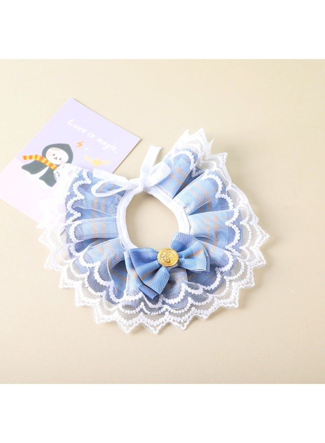 Pet Bib Pet Collar Dogs Cats Round Neck Scarf Sweet Lace Bib Pet Dog Scarf Bow Pearl Small Dog Costume - Image 2