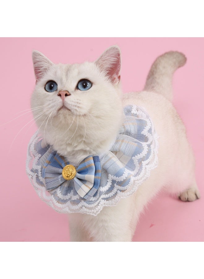 Pet Bib Pet Collar Dogs Cats Round Neck Scarf Sweet Lace Bib Pet Dog Scarf Bow Pearl Small Dog Costume - Image 1