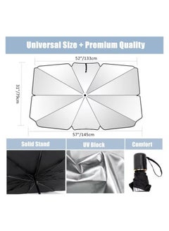 Dream Zone Joyroom Car Windshield Sun Shade UV Rays, Car Umbrella Sun Shade Cover,Foldable Reflector Umbrella Sunshade for Cars  - Image 2