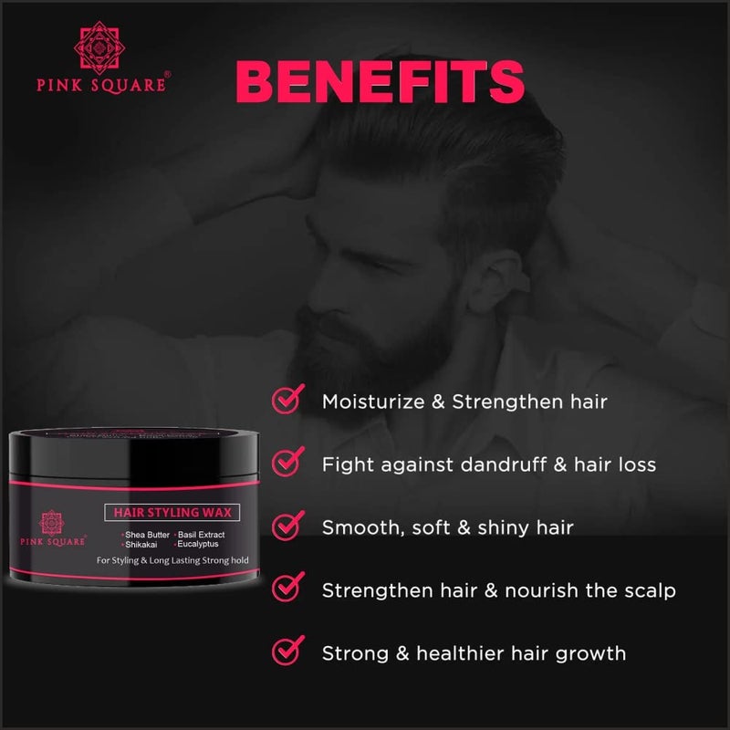 Pink Square Hair Wax for Men  Matte Finish  Hair Style Shine  Extra Strong Hold Styling Hair Wax Pack of 4 of 50 grams200 grams - Image 4