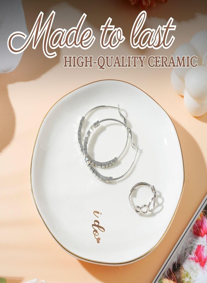 InnoBeta Ring Dish Engagement Gift, Engaged Gifts Ring Holder Dish, Ceramic Jewelry Dish, Trinket Dish, Perfect for Wedding, Anniversary, Valentine's Day - I Do - Image 3