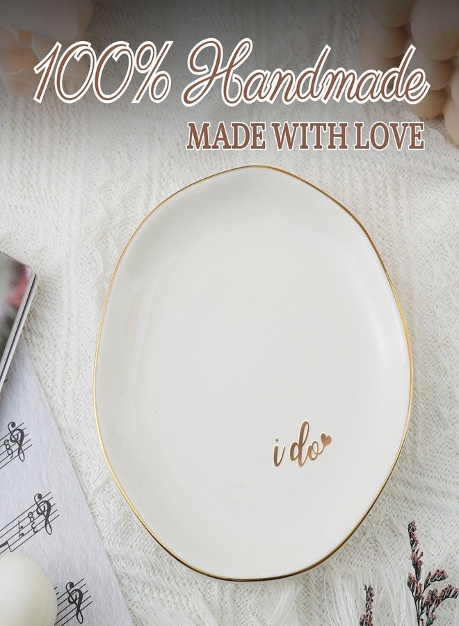 InnoBeta Ring Dish Engagement Gift, Engaged Gifts Ring Holder Dish, Ceramic Jewelry Dish, Trinket Dish, Perfect for Wedding, Anniversary, Valentine's Day - I Do - Image 4