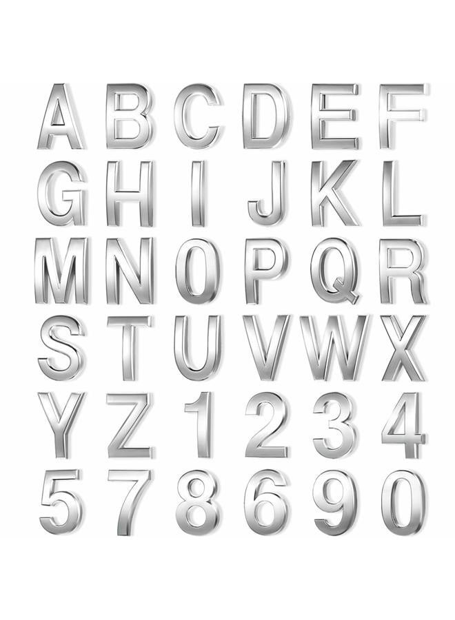 Outus 36 Pieces 3D Mailbox Number 0-9 Stickers and Letters Symbols Alphabet Adhesive Mailbox Stickers House Metal Mailbox Address Street Stickers for Apartment Residence and Mailbox Signs (2 x 1.2 Inches) - Image 1