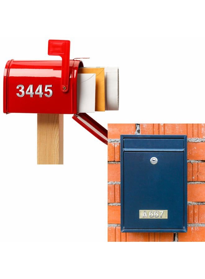 Outus 36 Pieces 3D Mailbox Number 0-9 Stickers and Letters Symbols Alphabet Adhesive Mailbox Stickers House Metal Mailbox Address Street Stickers for Apartment Residence and Mailbox Signs (2 x 1.2 Inches) - Image 4