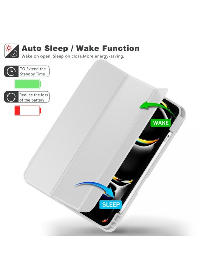 for Samsung Galaxy Tab A9 Plus Case Cover, Auto Wake/Sleep, Comfortable Skin Touch, Slim Trifold Stand Protective Cover with Soft TPU Back，Grey - Image 2