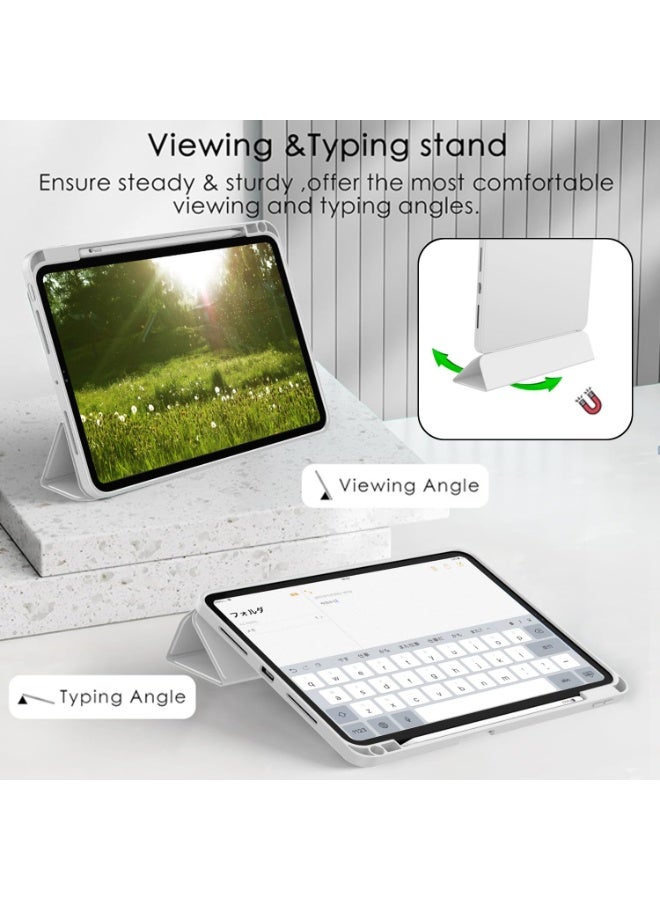 for Samsung Galaxy Tab A9 Plus Case Cover, Auto Wake/Sleep, Comfortable Skin Touch, Slim Trifold Stand Protective Cover with Soft TPU Back，Grey - Image 3