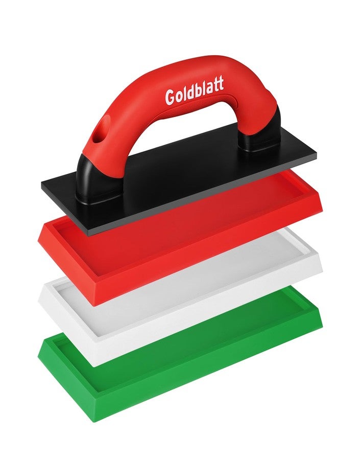 جولدبلات عوامة الجص من جولد بلات مع 3 وسادات قابلة للاستبدال، عوامة جص مطاطية 3-3/4 بوصة × 9-5/8 بوصة للبلاط بمقبض ناعم، أدوات لبلاط الأرضيات والجدران، تطبيق سلس للإيبوكسي والخرسانة - Image 1