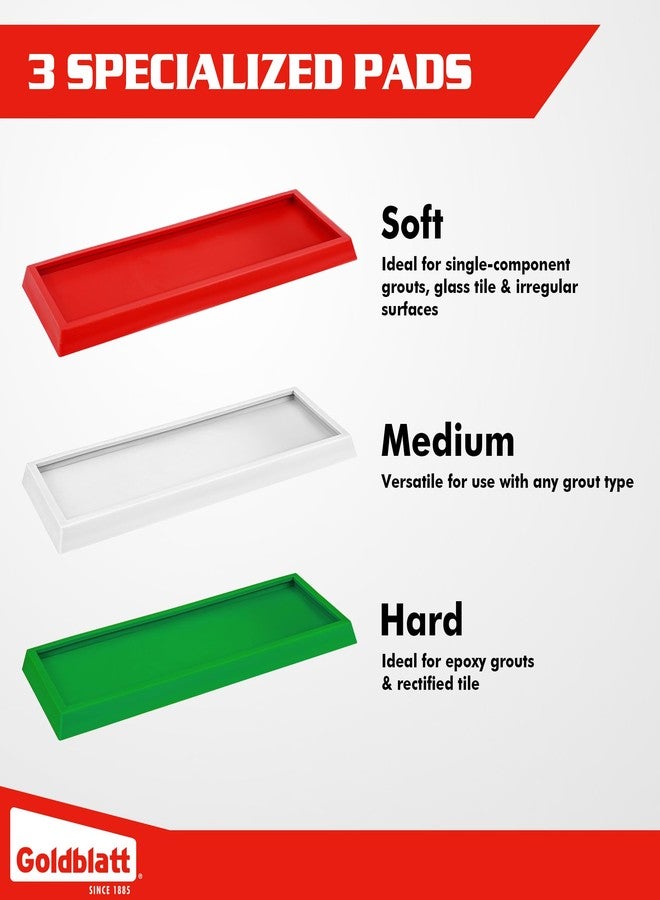 جولدبلات عوامة الجص من جولد بلات مع 3 وسادات قابلة للاستبدال، عوامة جص مطاطية 3-3/4 بوصة × 9-5/8 بوصة للبلاط بمقبض ناعم، أدوات لبلاط الأرضيات والجدران، تطبيق سلس للإيبوكسي والخرسانة - Image 3