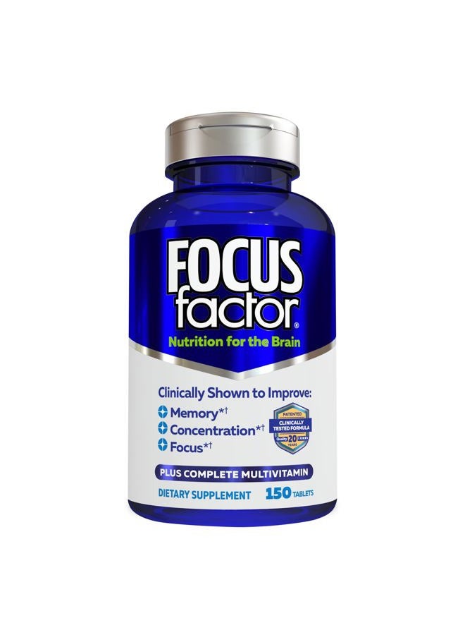 Focus Factor Nutrition for The Brain Improved Memory & Concentration Brain Supplement, 150 Count, 1 Pack (10407) - Image 1