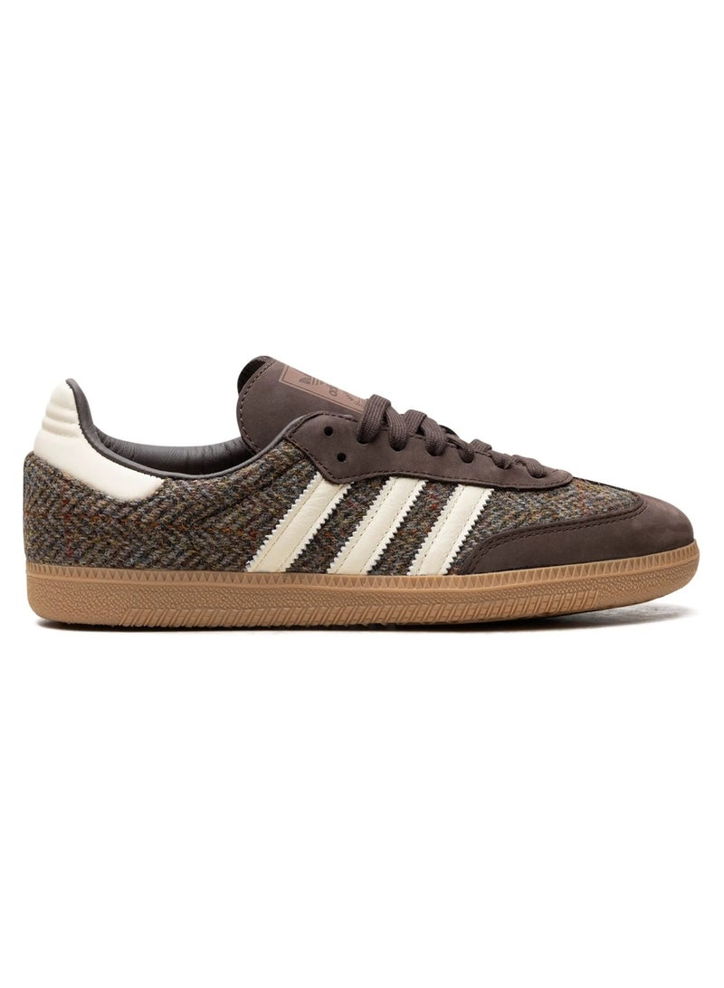 Adidas Adidas Samba OG Tweed Pack Sneakers for Men & Women – Dark Brown/Beige | Nubuck Leather & Suede Panelling | Rubber Sole | 3-Stripes Logo - Image 1