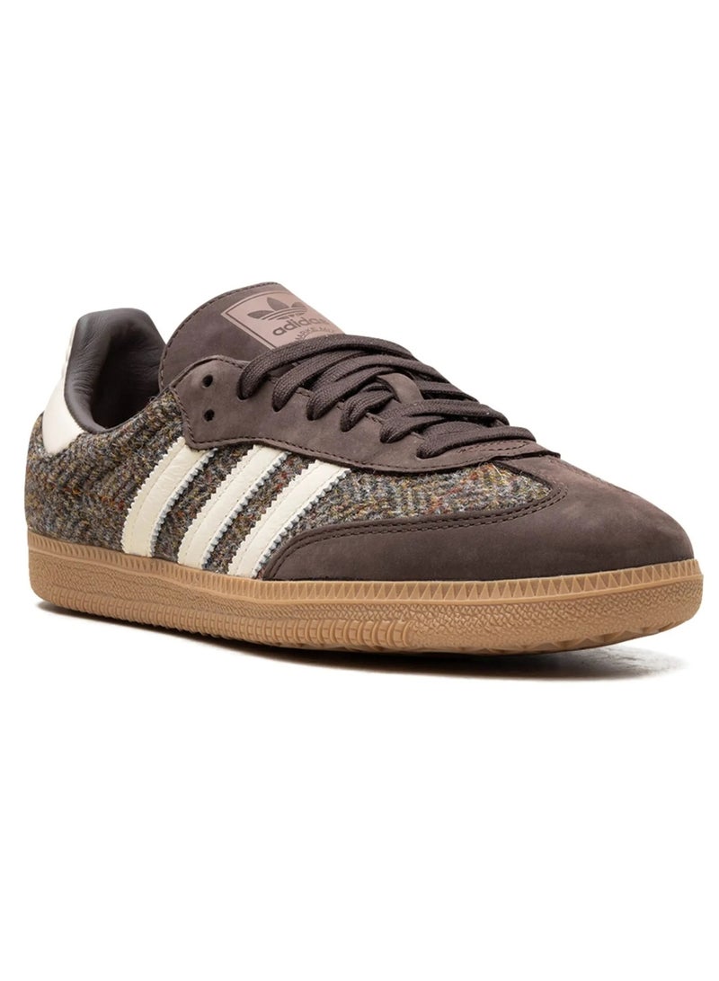 Adidas Adidas Samba OG Tweed Pack Sneakers for Men & Women – Dark Brown/Beige | Nubuck Leather & Suede Panelling | Rubber Sole | 3-Stripes Logo - Image 2