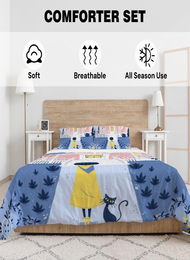 Allenjoy Full Size Mysterious Girl Comforter Set Button Princess Bed Bedding Sets Bedroom Decor with 2 Pillowcases SC00214-005 - Image 4