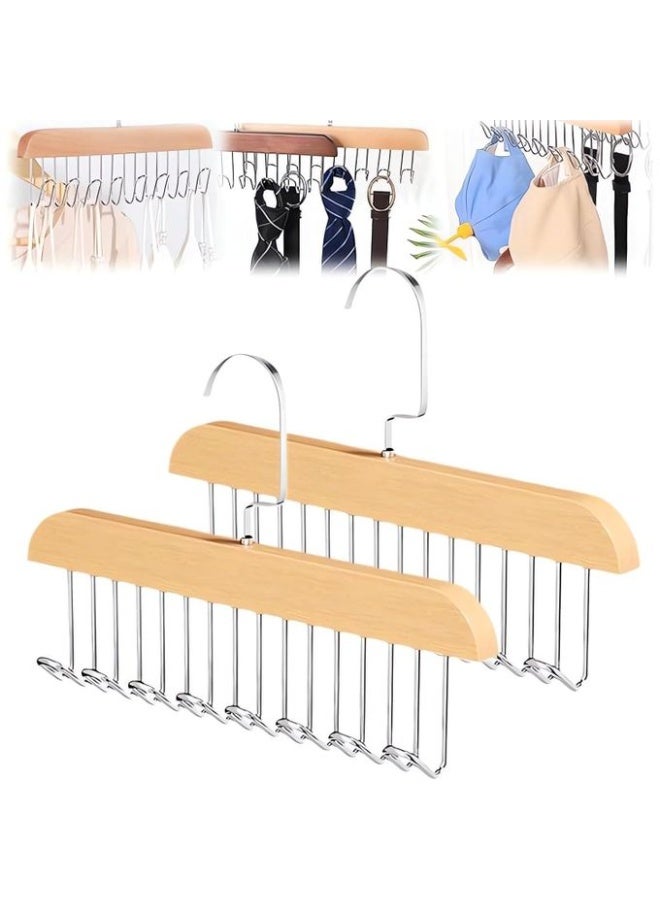 2 PCS Smart Hook Clothes Hanger and Organizer with 8 Hooks for Organizing Scarves, Women's Underwear, and Men's Tie Puller - 8 Hook Closet Hanger and Organizer - Organize clothes and save space with this unique piece; Perfect for organizing pants, scarves, and ties smoothly and easily - Multi-Hook Clothes Organizer - 8 Stainless Steel Hooks - Space Saving and Smart Design - Image 1