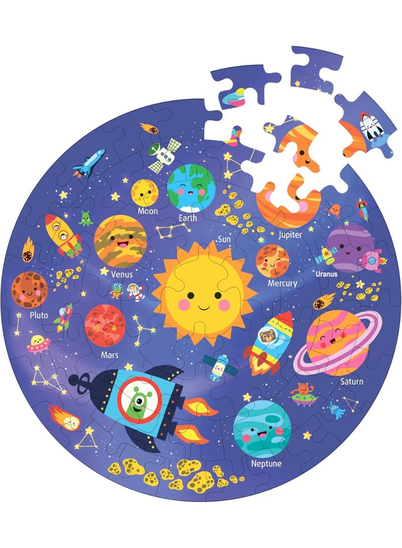 Fiddlys Creative Wooden Jigsaw Puzzle For Children 66Pcs (Solar System) - Image 2