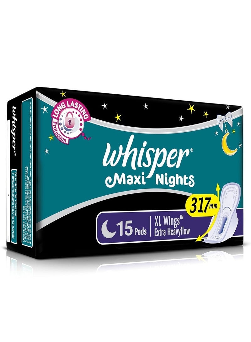 وسبير ويسبر ماكسي نايتس فوط صحية للنساء، XL، عبوة من 15 منديل - Image 2